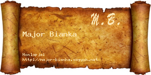 Major Bianka névjegykártya
