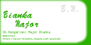 bianka major business card